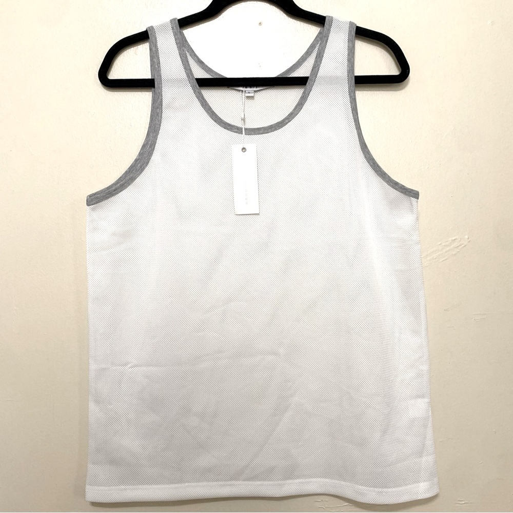 Parke & Ronen White Mesh Tank Top Size L